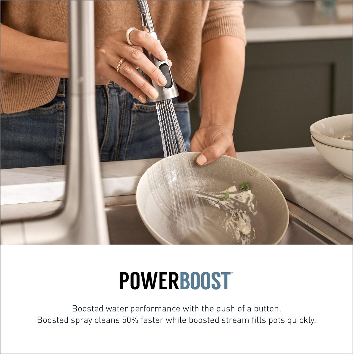 MOEN Moen 7882BL Genta LX Matte Black Single-Handle Modern Kitchen Faucet with Pull Down Sprayer, Reflex Docking Head, Faucet for Kitchen Sink with Power Boost for a Faster Clean