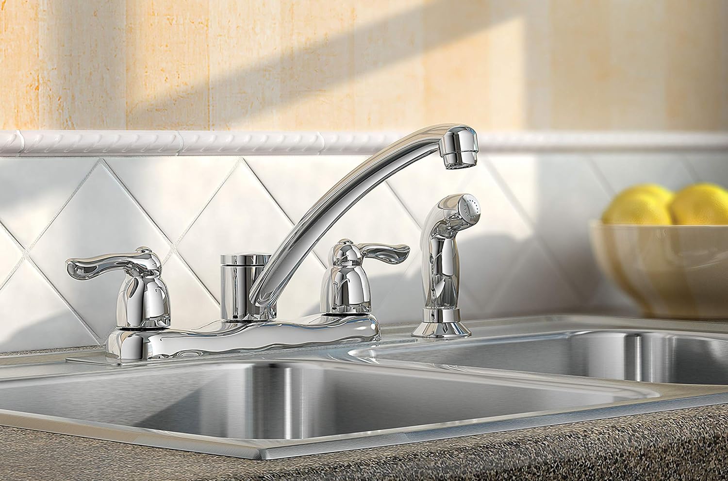 MOEN MOEN 7907 Chrome Two-Handle Kitchen Faucet 7907
