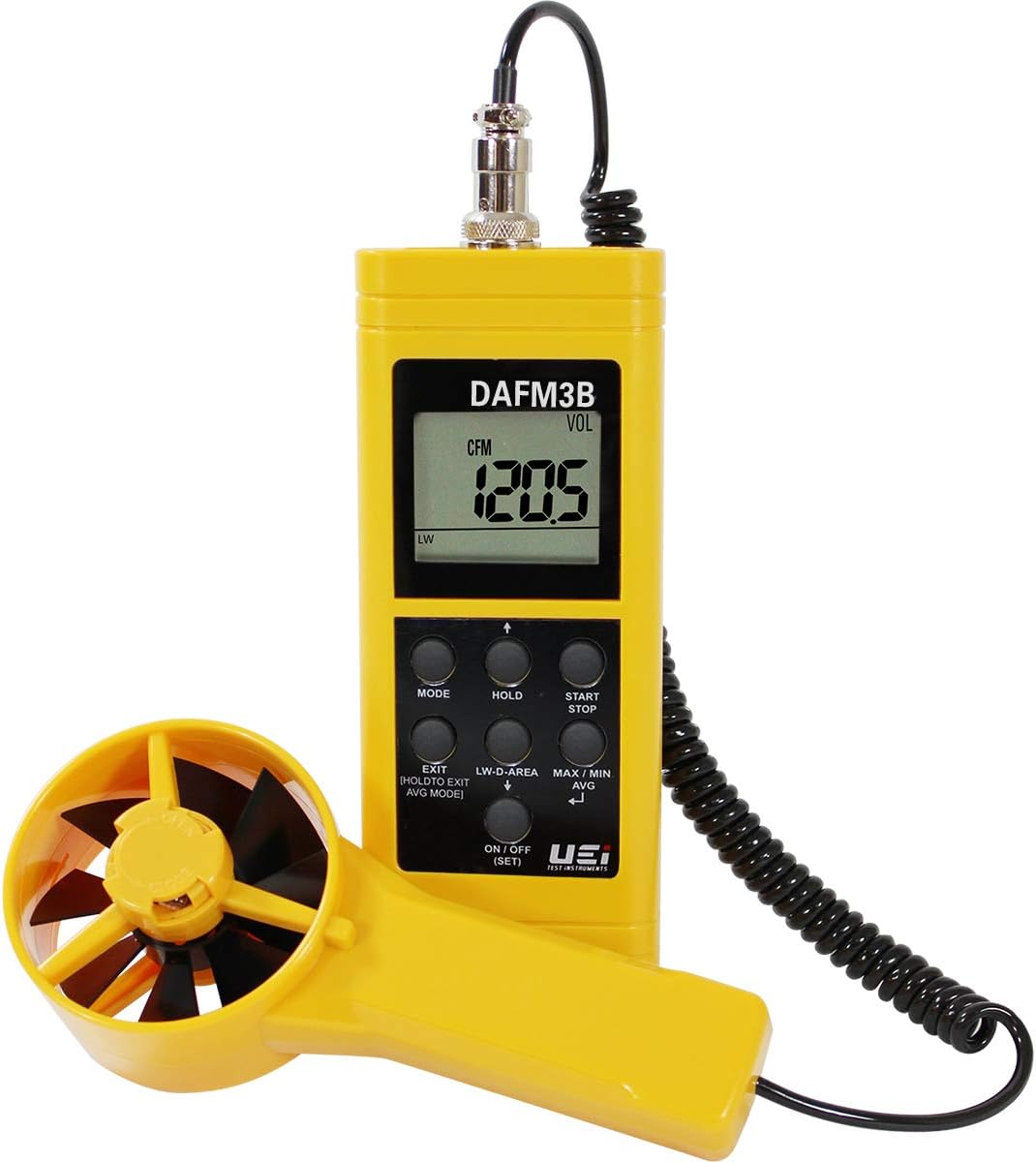 UEI TEST INSTRUMENTS UEi Test Instruments DAFM3B Digital Airflow Meter Yellow