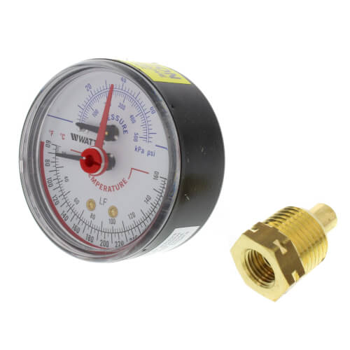 WATTS Watts Regulator 0121686 Gauge Temperature & Pressure 0-70 psi