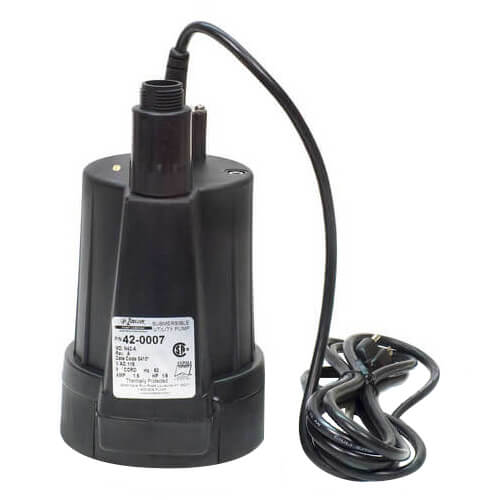 ZOELLER Zoeller 42-0008 Floor Sucker II Non-Auto Dewatering Pump 1/6 HP 20 Ft Cord