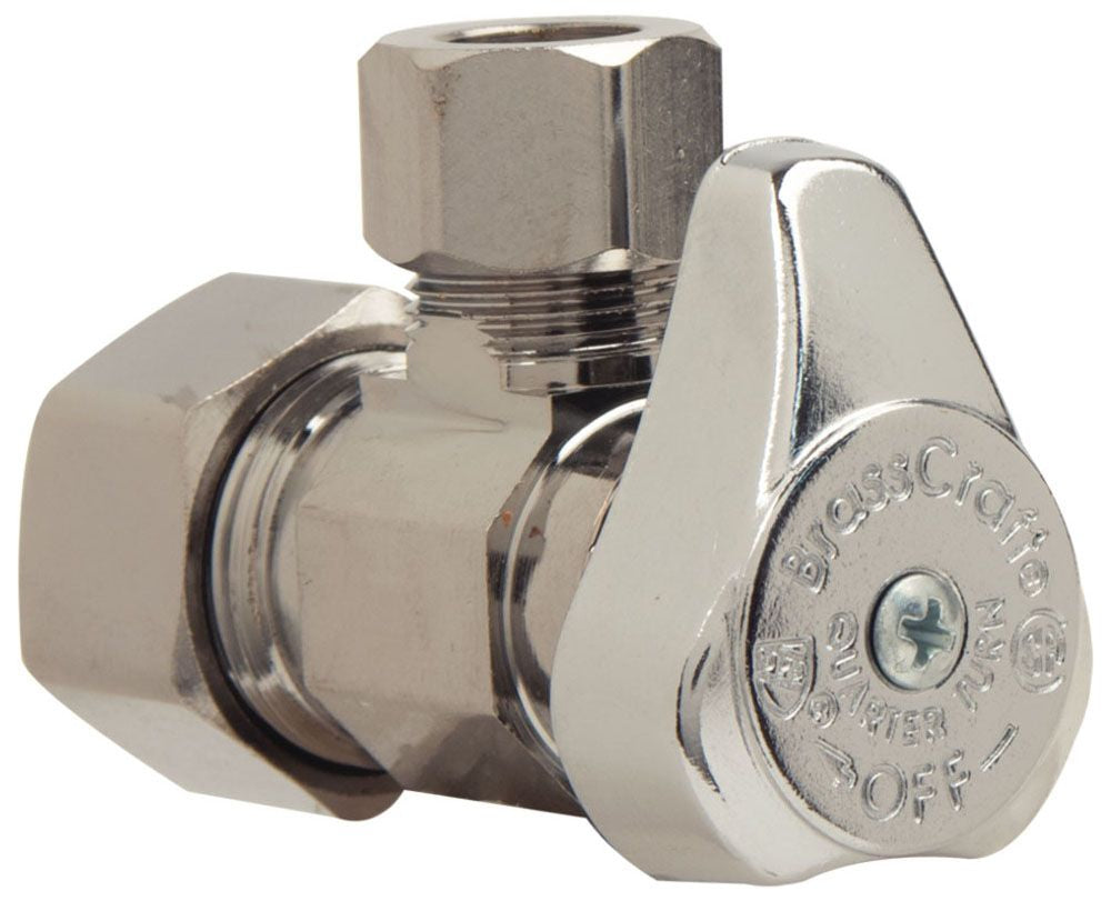BRASSCRAFT BrassCraft G2CR19X-C Compression x Compression Angle Stop 1/2 inch x 3/8 inch Nominal Lead-Free Chrome