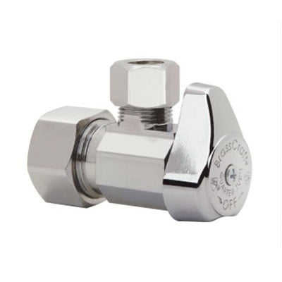 BRASSCRAFT BrassCraft G2CR19X-C Compression x Compression Angle Stop 1/2 inch x 3/8 inch Nominal Lead-Free Chrome