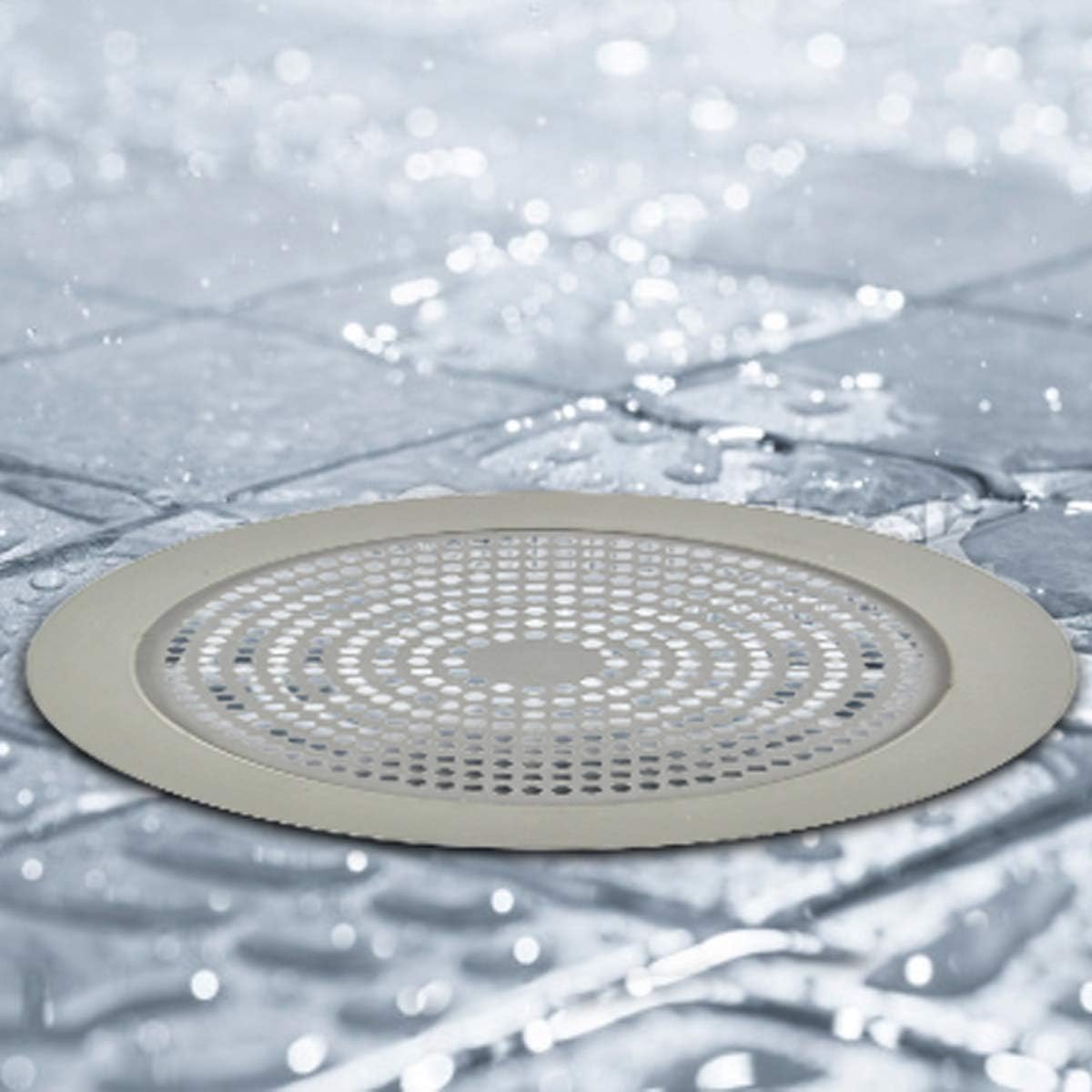 DANCO Danco 10895 Shower Drain Strainer, 5-3/4 inch Brushed Nickel Hair Catcher