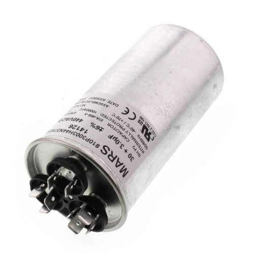 MARS Mars 14126 USA 30/3 MFD 440/370V Dual Round Run Capacitor