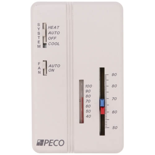 PECO Peco SP155-011 Commercial Thermostat Dual Setpoint 24 Volts White