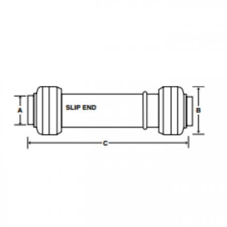 SHARKBITE Sharkbite U3020LF Coupling Slip Coupling 1in Push-Fit Brass