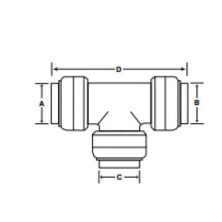 SHARKBITE SharkBite U374LF 1 x 1 x 1 Push-Fit Tee Brass 200 PSI