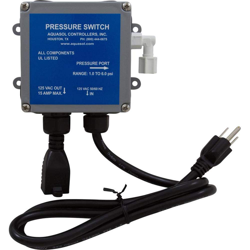 AQUASOL Aquasol M011 Safety Pressure Switch 1-6 psi For Pool Chemical Injection