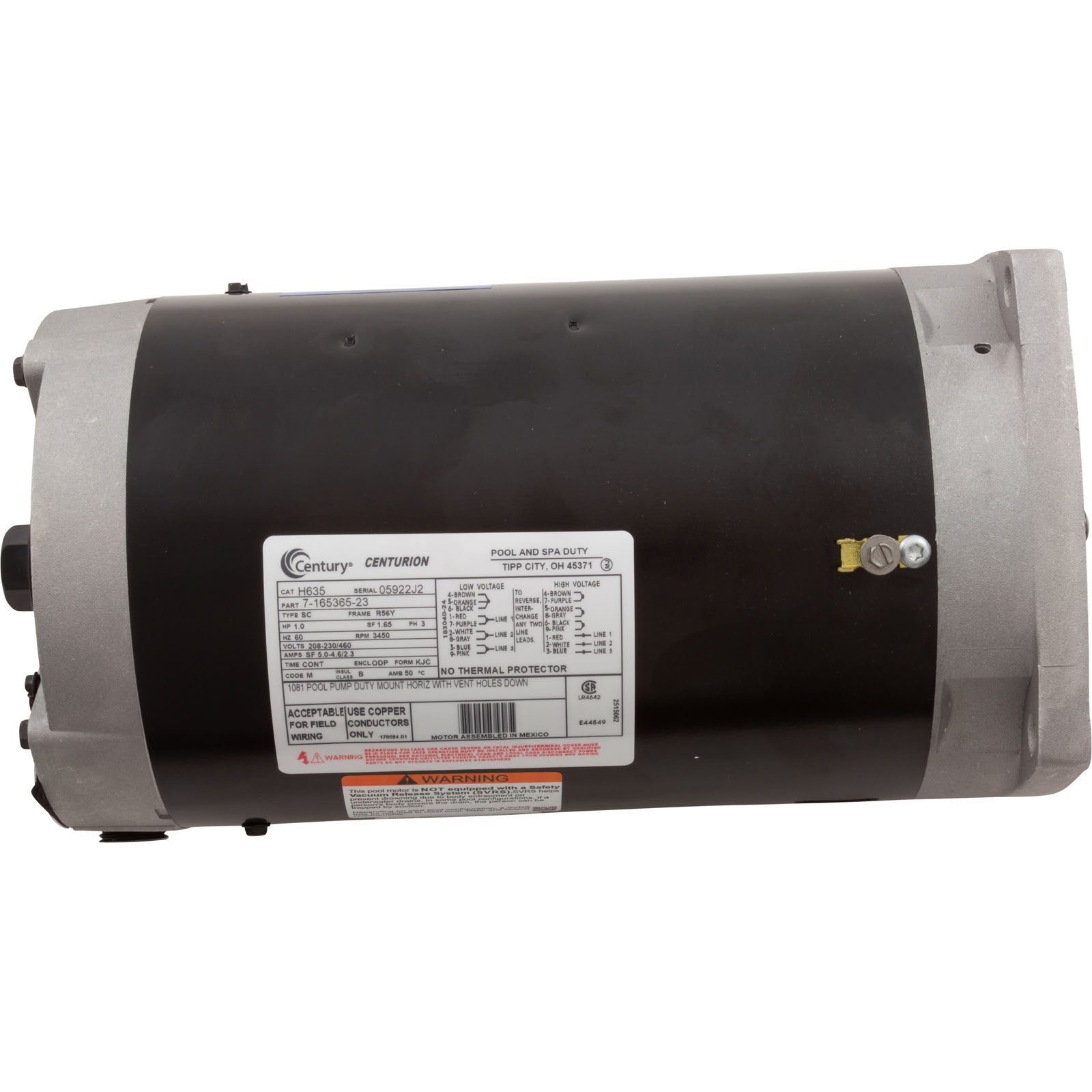CENTURY MOTORS Century H635 Pool Pump Motor 1 HP 3450 RPM 208-230/460V