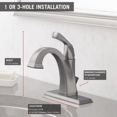 DELTA FAUCET Delta Faucet 551-SS-DST Dryden Single Hole Bathroom Faucet Brushed Nickel