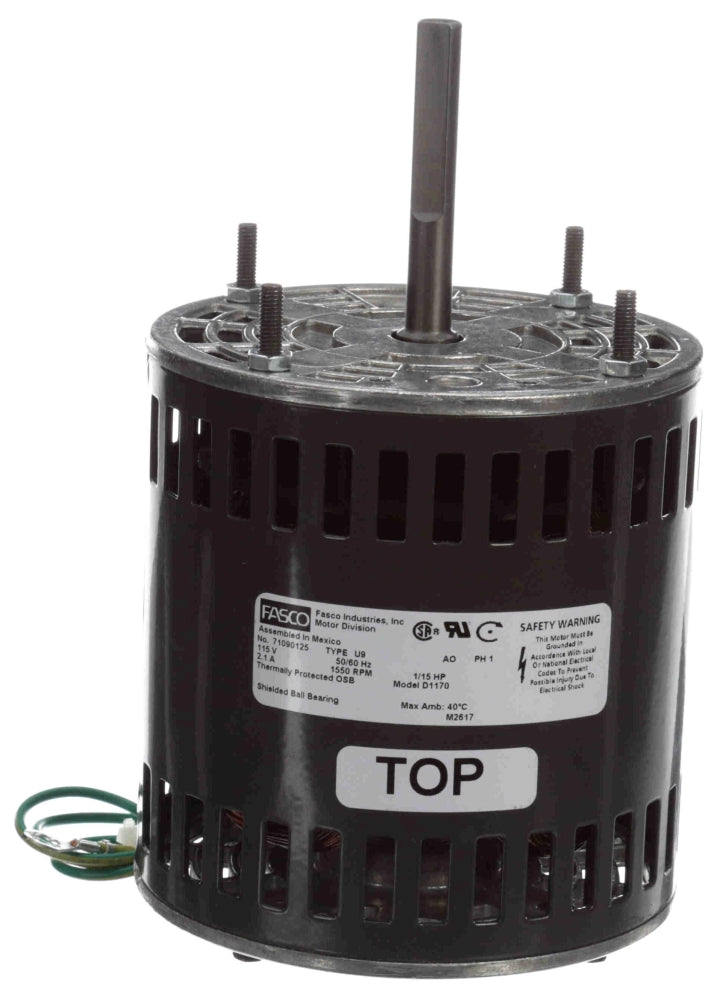 GENTEQ MOTORS Fasco D1170 1/15hp 1550 RPM CW 115 Volts Fan Motor Replacement For Jenn Air 80CR