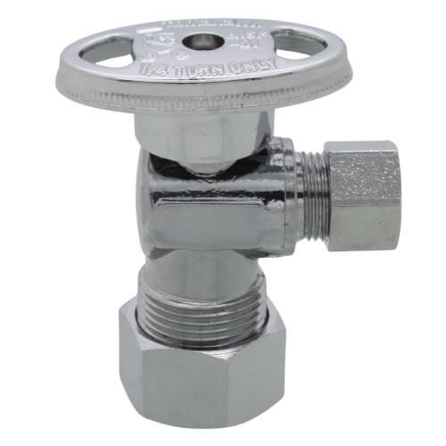 SIOUX CHIEF Sioux Chief 132-G2C1C04 KwikStop 5/8 x 3/8 in. OD Compression Lever Handle Angle Supply Stop Valve Polished Chrome