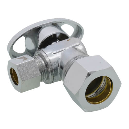 SIOUX CHIEF Sioux Chief 132-G2C1C04 KwikStop 5/8 x 3/8 in. OD Compression Lever Handle Angle Supply Stop Valve Polished Chrome