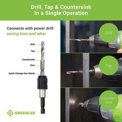 Greenlee DTAPKIT Drill Tap Kit 6-32 to 1/4-20 6-Piece Set