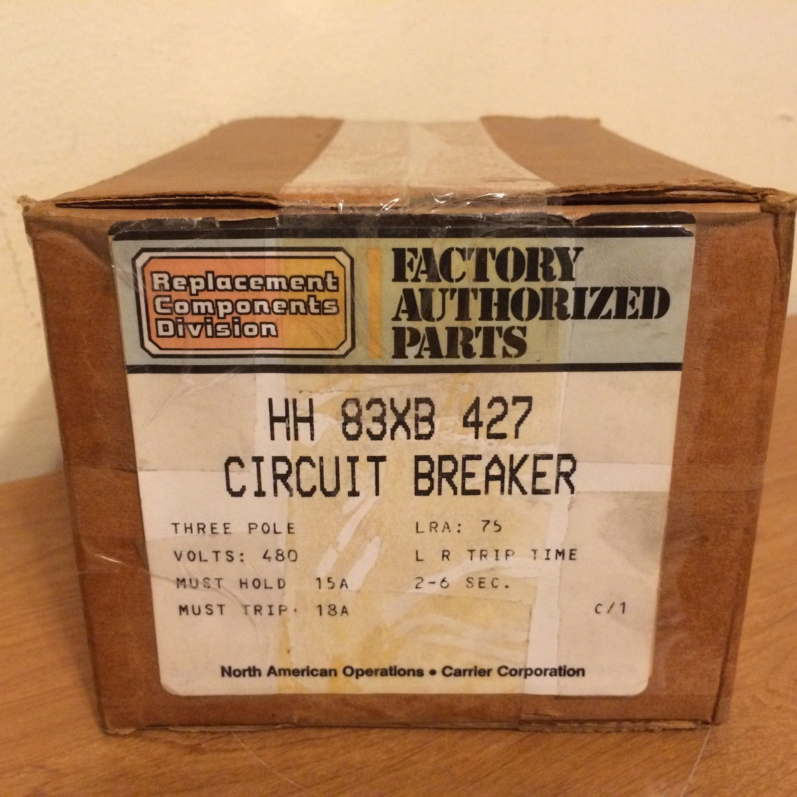 CARRIER HH83XB427 CIRCUIT BREAKERS