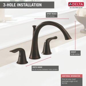 DELTA FAUCET Delta Faucet T2738-SS Lahara Two-Handle Roman Tub Faucet Stainless