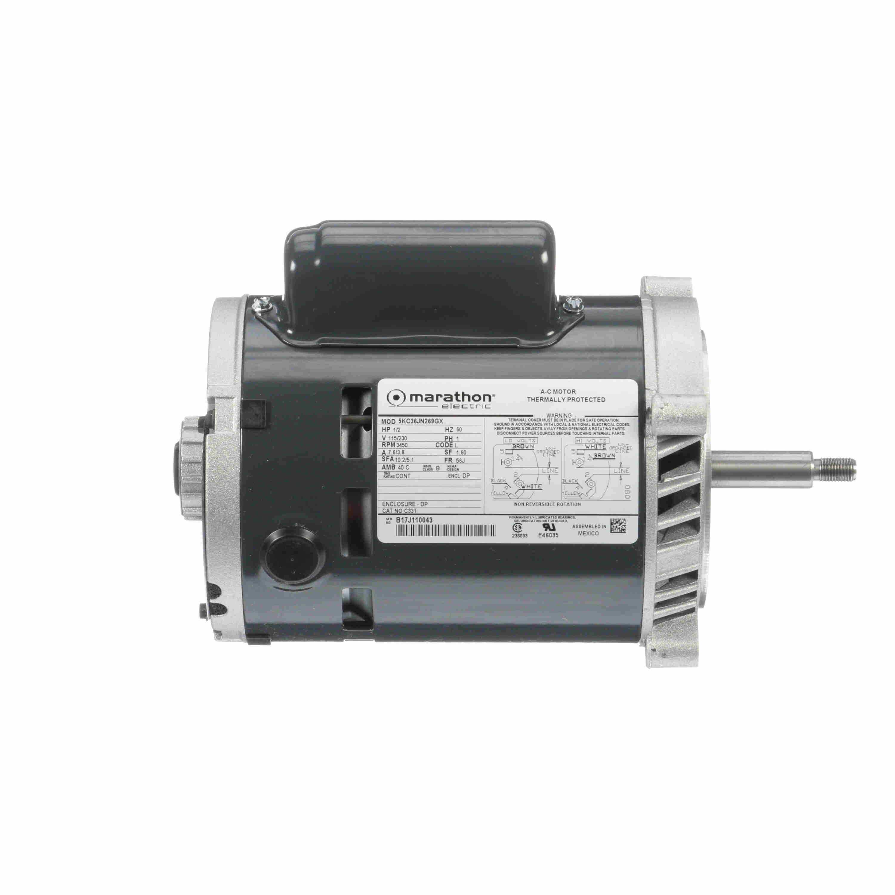 MARATHON MOTORS MC331 CAPACITOR START MOTORS
