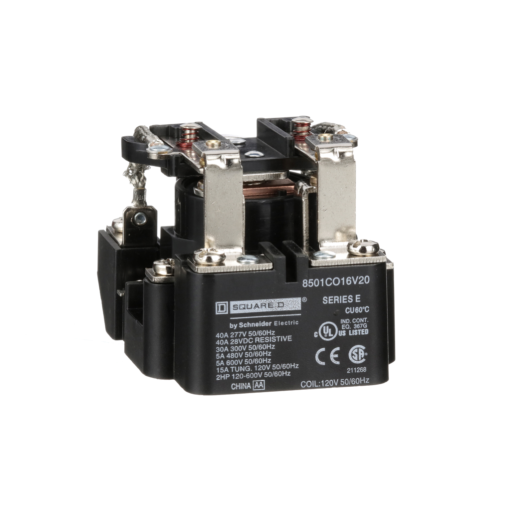 SCHNEIDER ELECTRIC Schneider Electric 8501CO16V20 Relay 600 VAC 5 Amp Type C Plus Options, Black