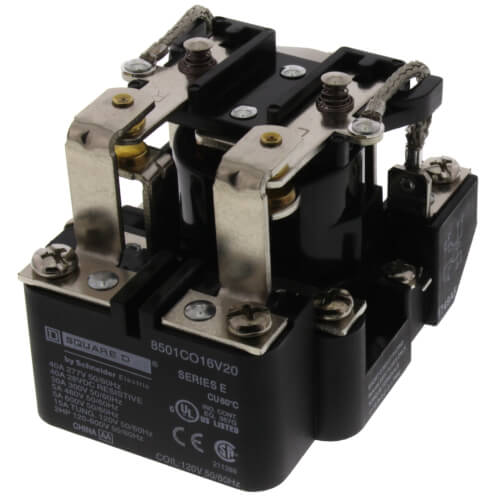 SCHNEIDER ELECTRIC Schneider Electric 8501CO16V20 Relay 600 VAC 5 Amp Type C Plus Options, Black
