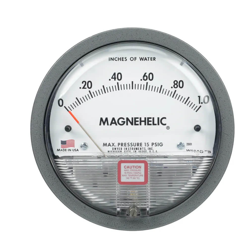 DWYER Dwyer 2000-0 Magnehelic Differential Pressure Gauge, 2000: 0-0.5 WC