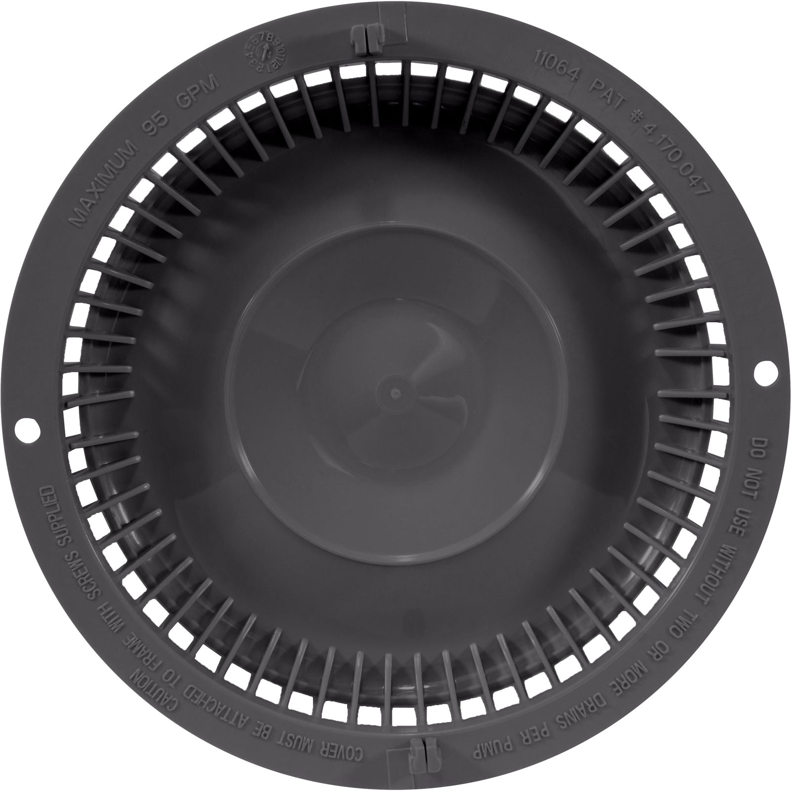 AFFPACK Afras Industries 11064DKGY Main Drain Cover Anti Vortex 7.375 inch diameter
