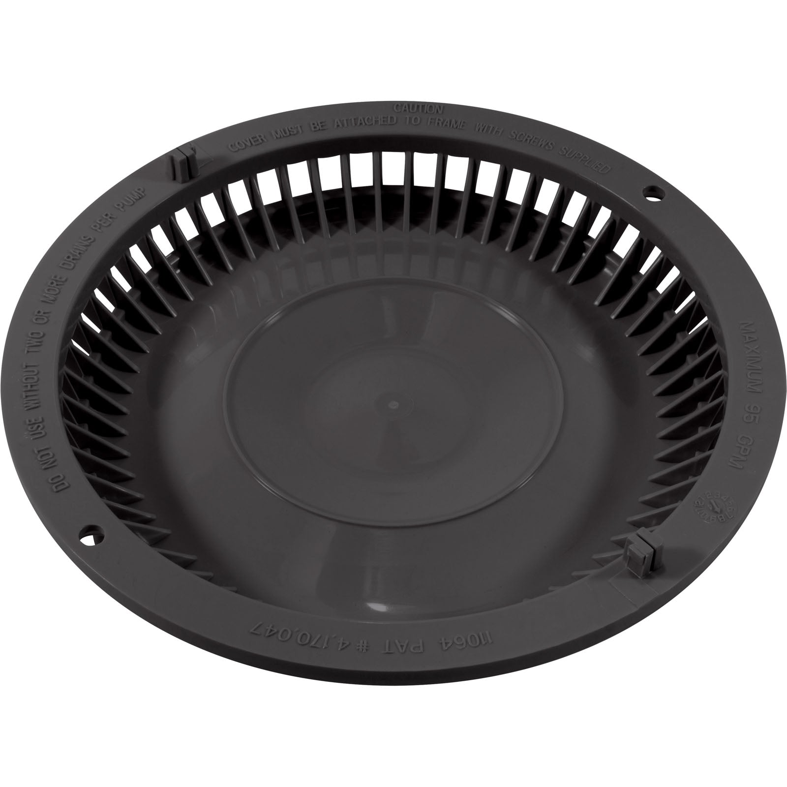 AFFPACK Afras Industries 11064DKGY Main Drain Cover Anti Vortex 7.375 inch diameter