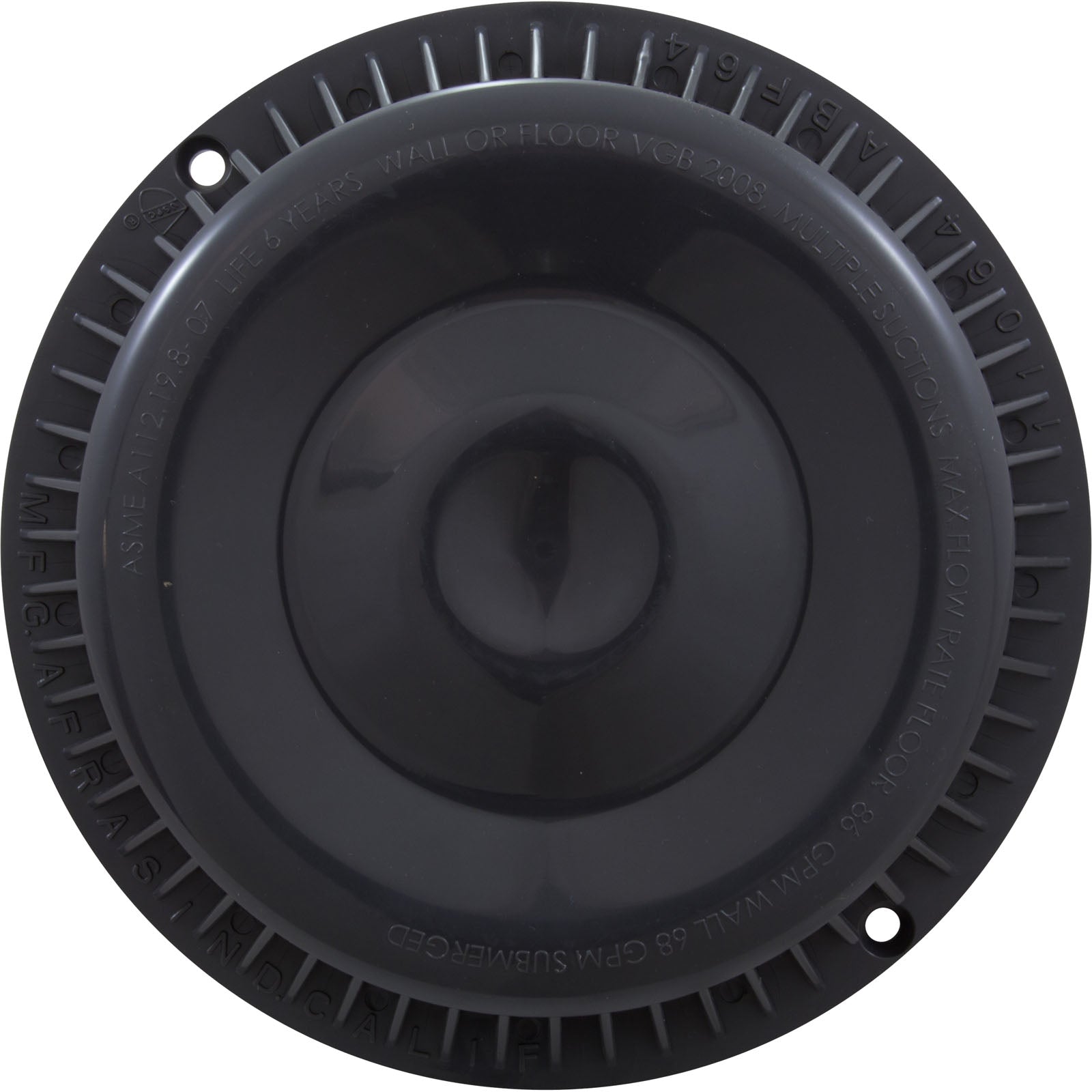 AFFPACK Afras 10064DKGY Main Drain Grate Anti Vortex Dark Gray with 2 Screws