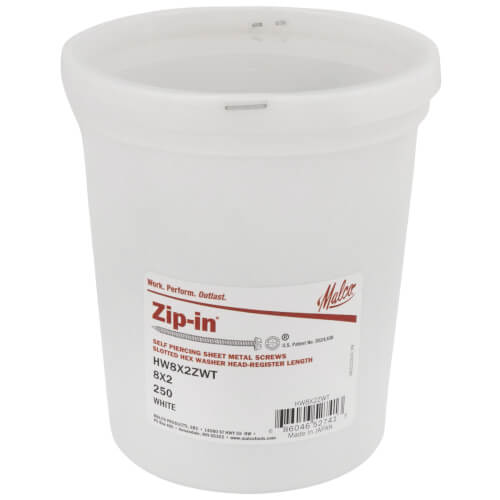 MALCO Malco HW8X2ZWT Zip-in Screws Hex Washer/Slotted Head, Multi