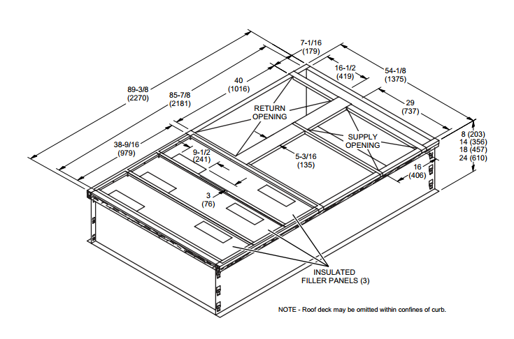 MCDANIEL METALS 100-LX-43-14 ROOF CURB ADAPTERS