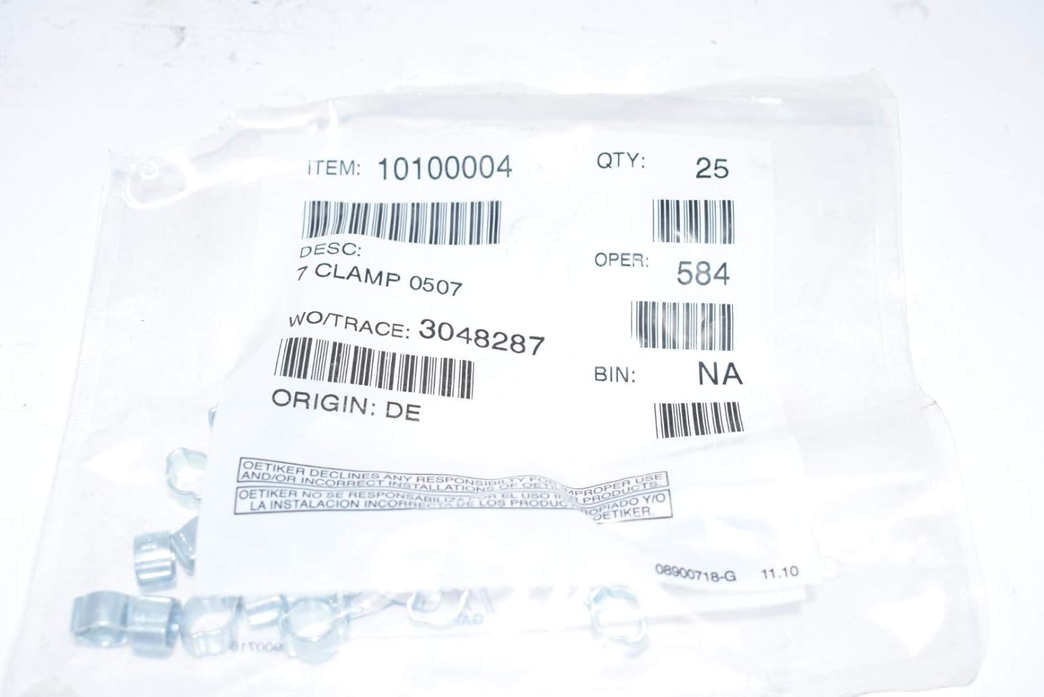 OETIKER 10100004 TWO EAR CLAMPS