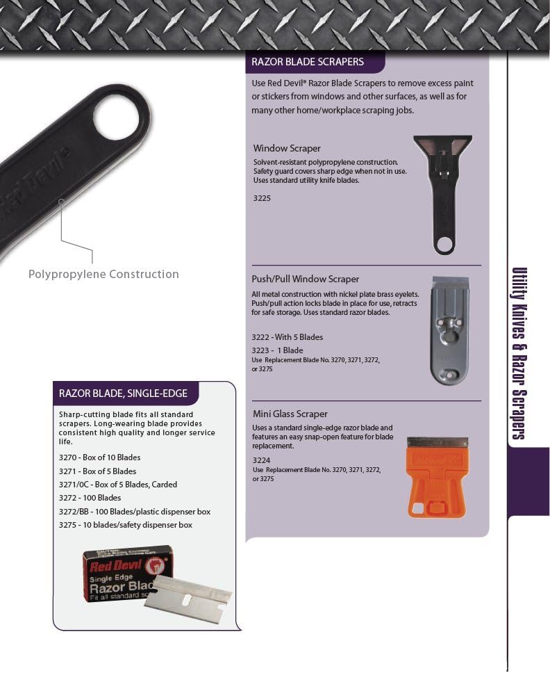 RED DEVIL Red Devil 3222 Push/Pull Window Scraper - with 5 Blades