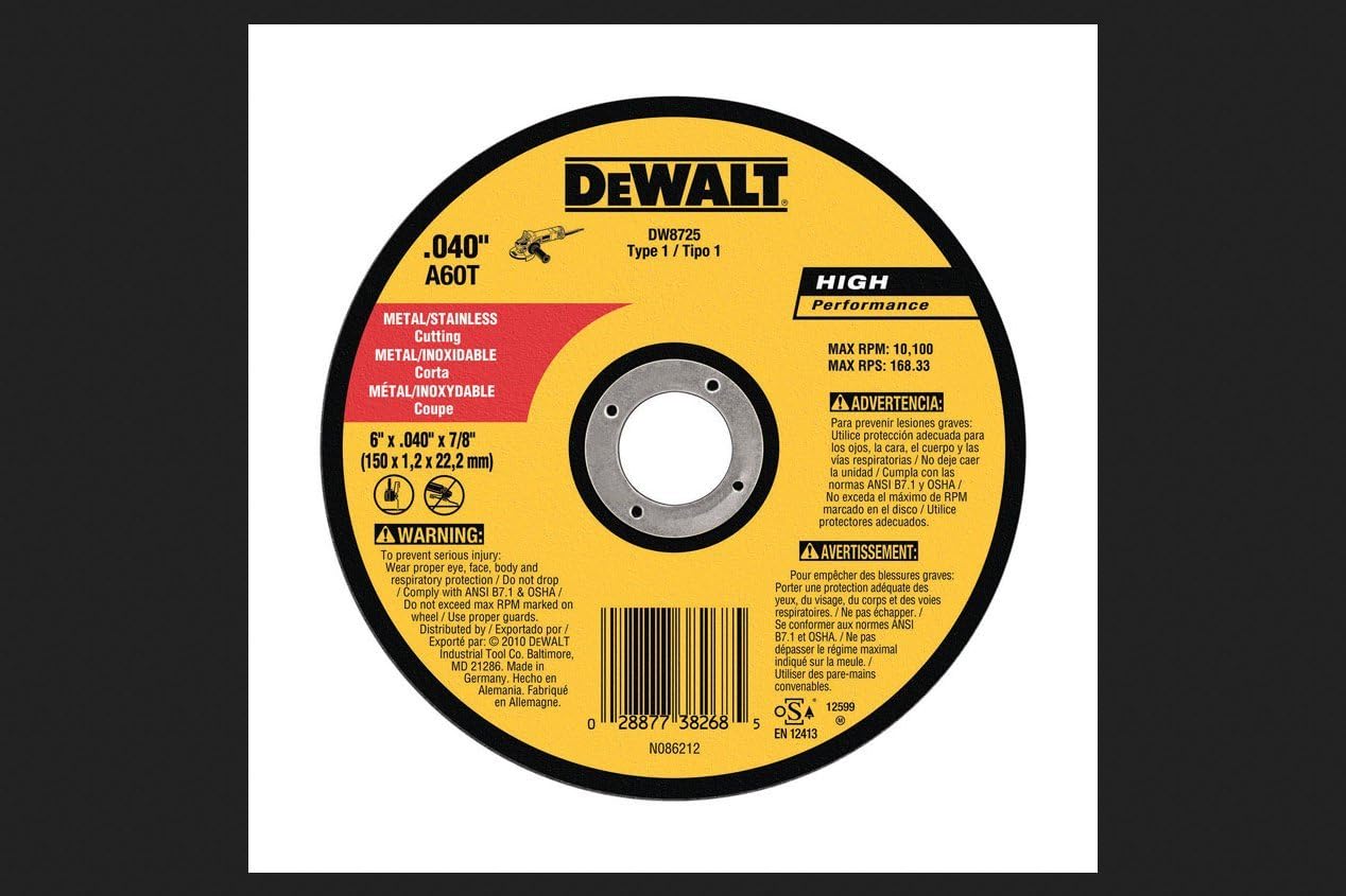 DEWALT DW8725 GRINDING & CUT OFF WHEELS