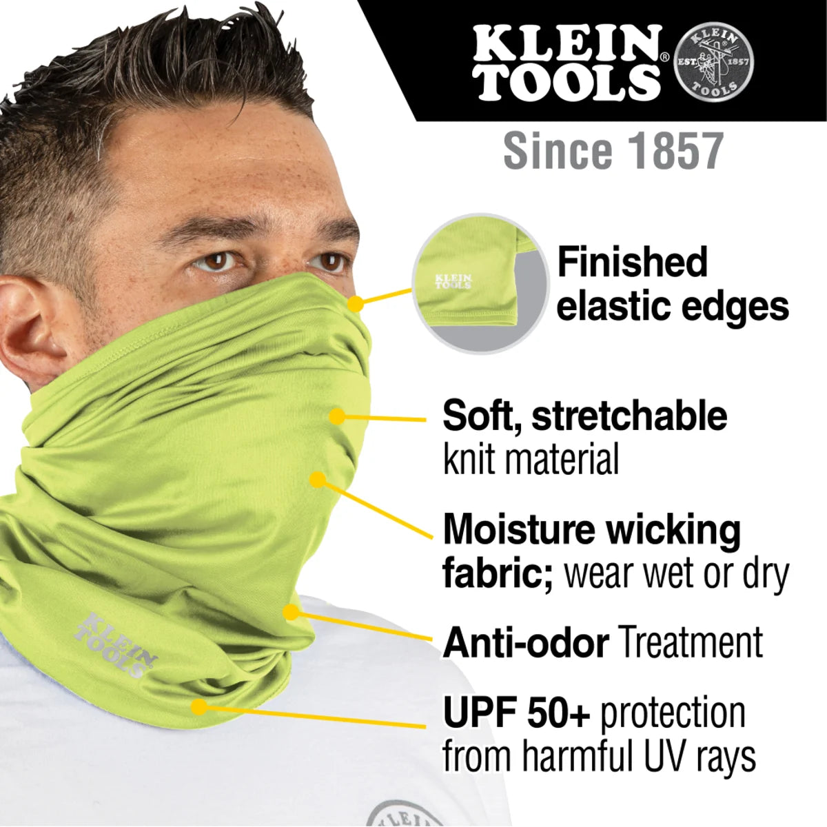 KLEIN TOOLS Klein Tools 60465 Neck and Face Cooling Band High-Visibility Yellow