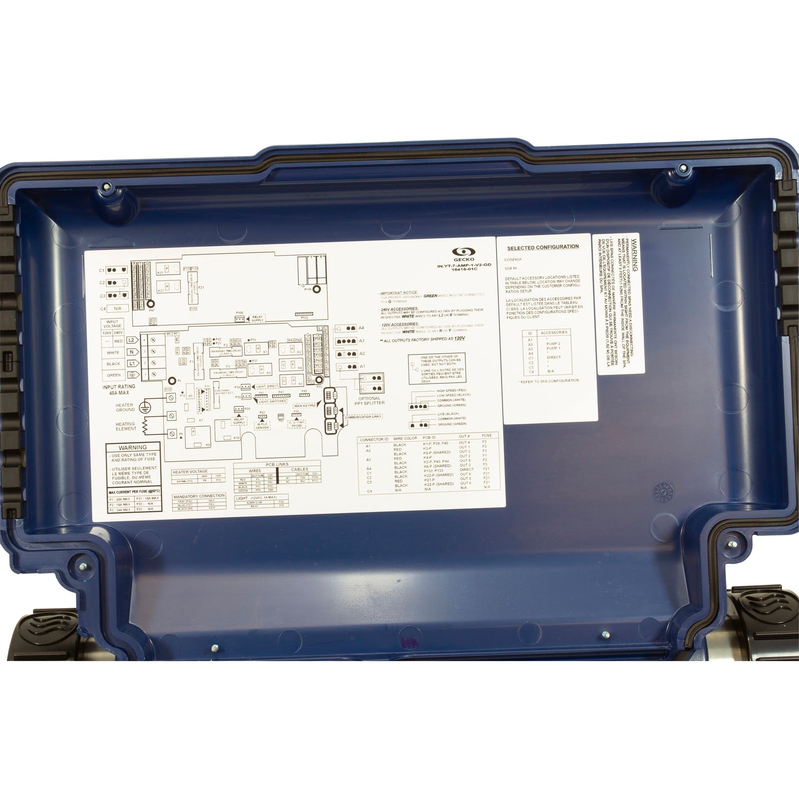 GECKO Gecko 0611-221031-361 in.yt-7 P1 P2 P3 CP OZ Aux (2) 4.0kW 115v/230v Control