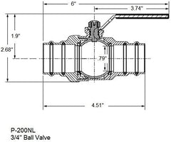 Legend 101-004NL LegendPress 3/4in Copper Ball Valve