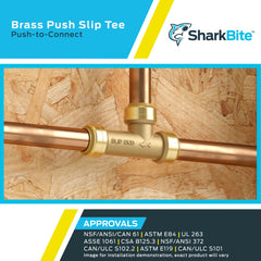 SharkBite UXL0335 Slip Tee Push to Connect Brass Plumbing Fitting 1-1/4 in