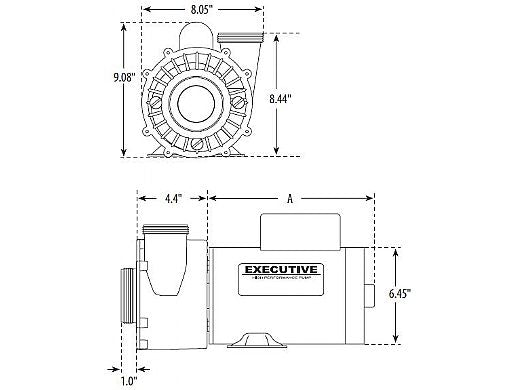 WATERWAY PLASTICS Waterway 3721621-13 4 HP 2-Speed Waterway Spa Pump Side Discharge 2 1/2 Intake 2 Discharge