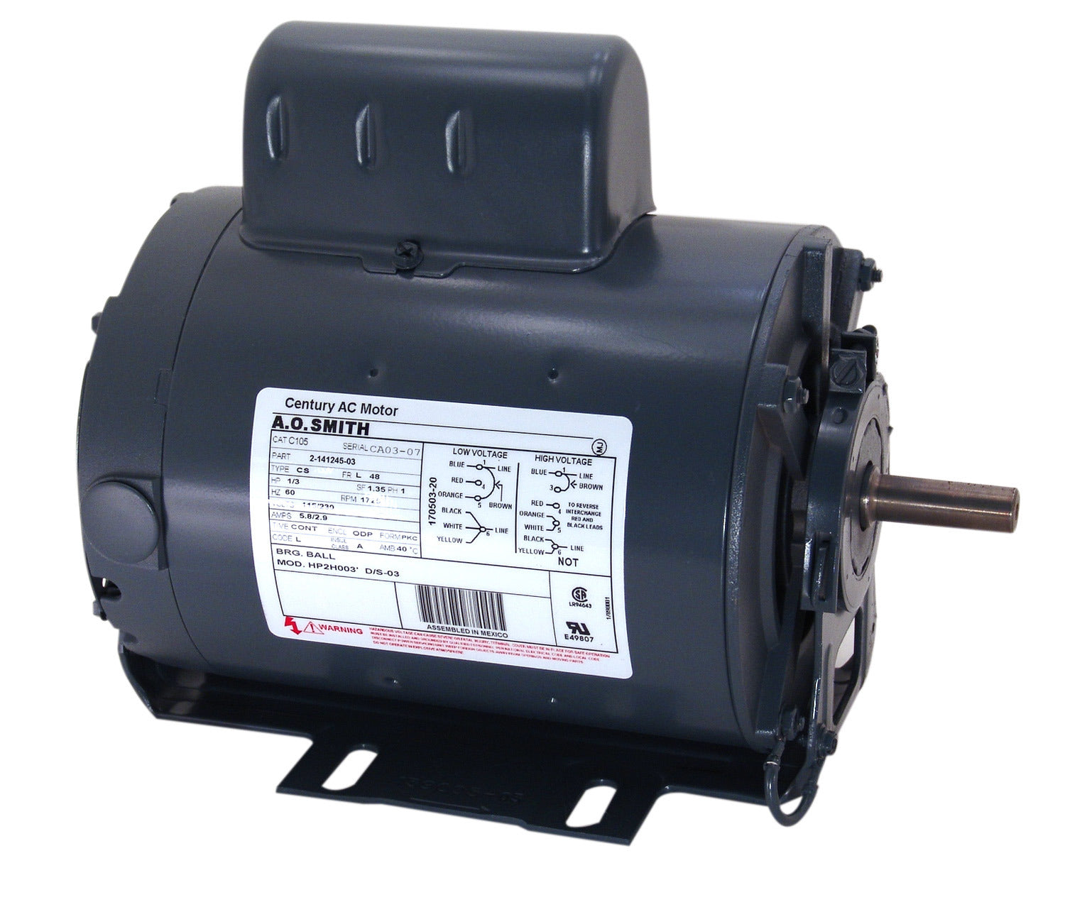 CENTURY MOTORS UC196 BLOWER MOTORS