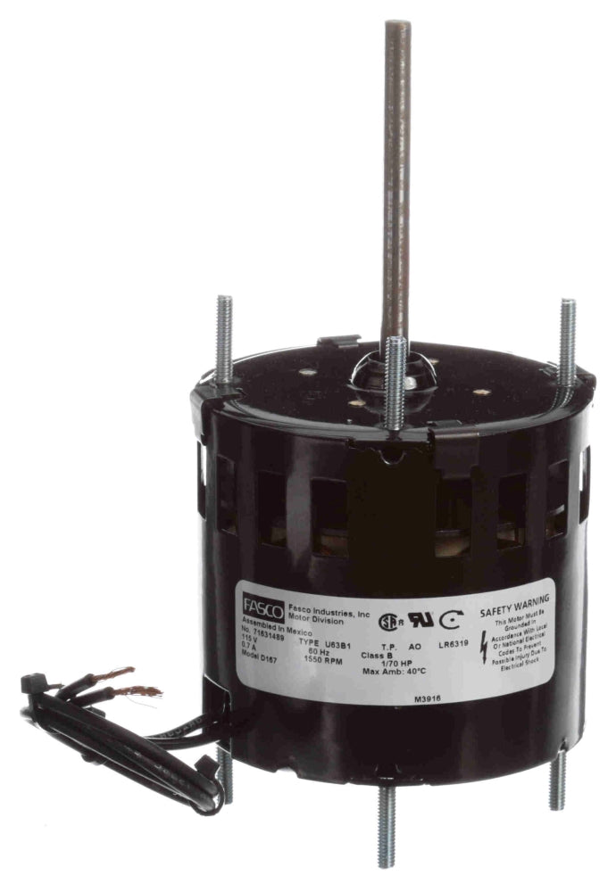 GENTEQ MOTORS Fasco D167 Self-Cooled Motor 1/70 HP 1500 RPM 115 Volt