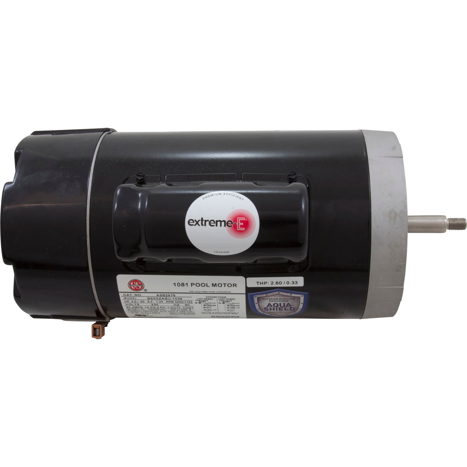 US MOTORS US Motors ASB2979 Motor 2.0HP 230V Dual Speed C-Face