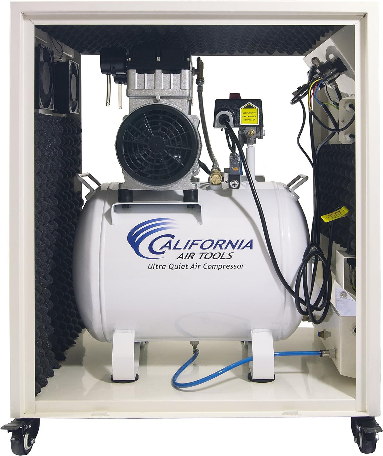 CALIFORNIA AIR TOOLS California Air Tools 10020SPC Ultra Quiet & Oil-Free 2.0 Hp Steel Tank Air Compressor in Sound Proof Cabinet 10 gallon