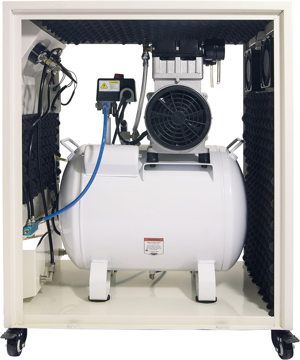CALIFORNIA AIR TOOLS California Air Tools 10020SPC Ultra Quiet & Oil-Free 2.0 Hp Steel Tank Air Compressor in Sound Proof Cabinet 10 gallon