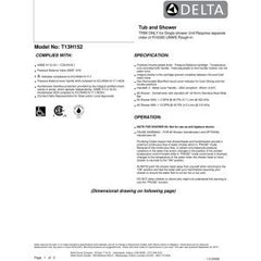 DELTA FAUCET Delta Faucet T13H152 MultiChoice Universal Single Handle Dual Function Shower System