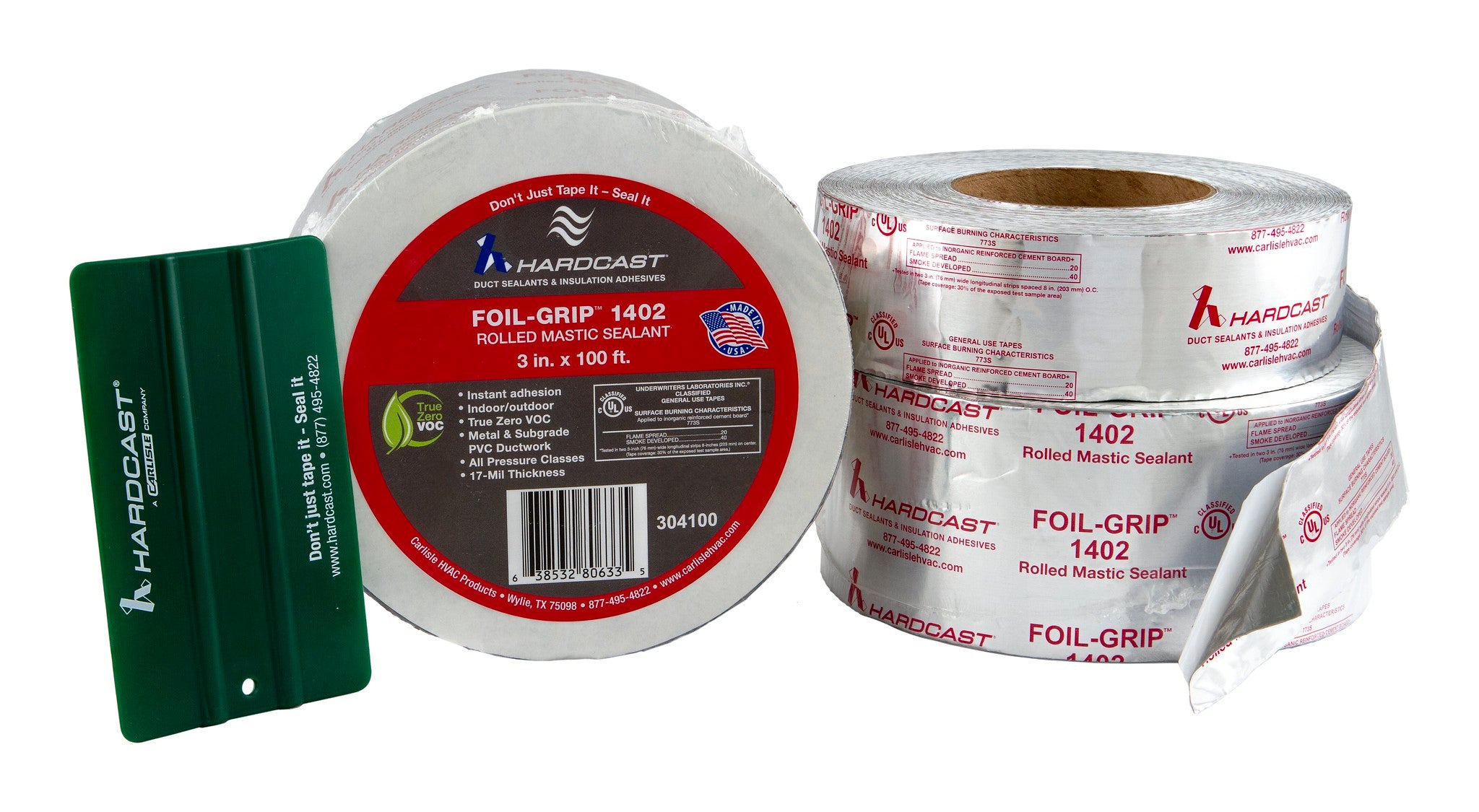 HARDCAST HARDCAST 304100 Rolled Tape 100 ft L x 3 in W x 17 mil THK