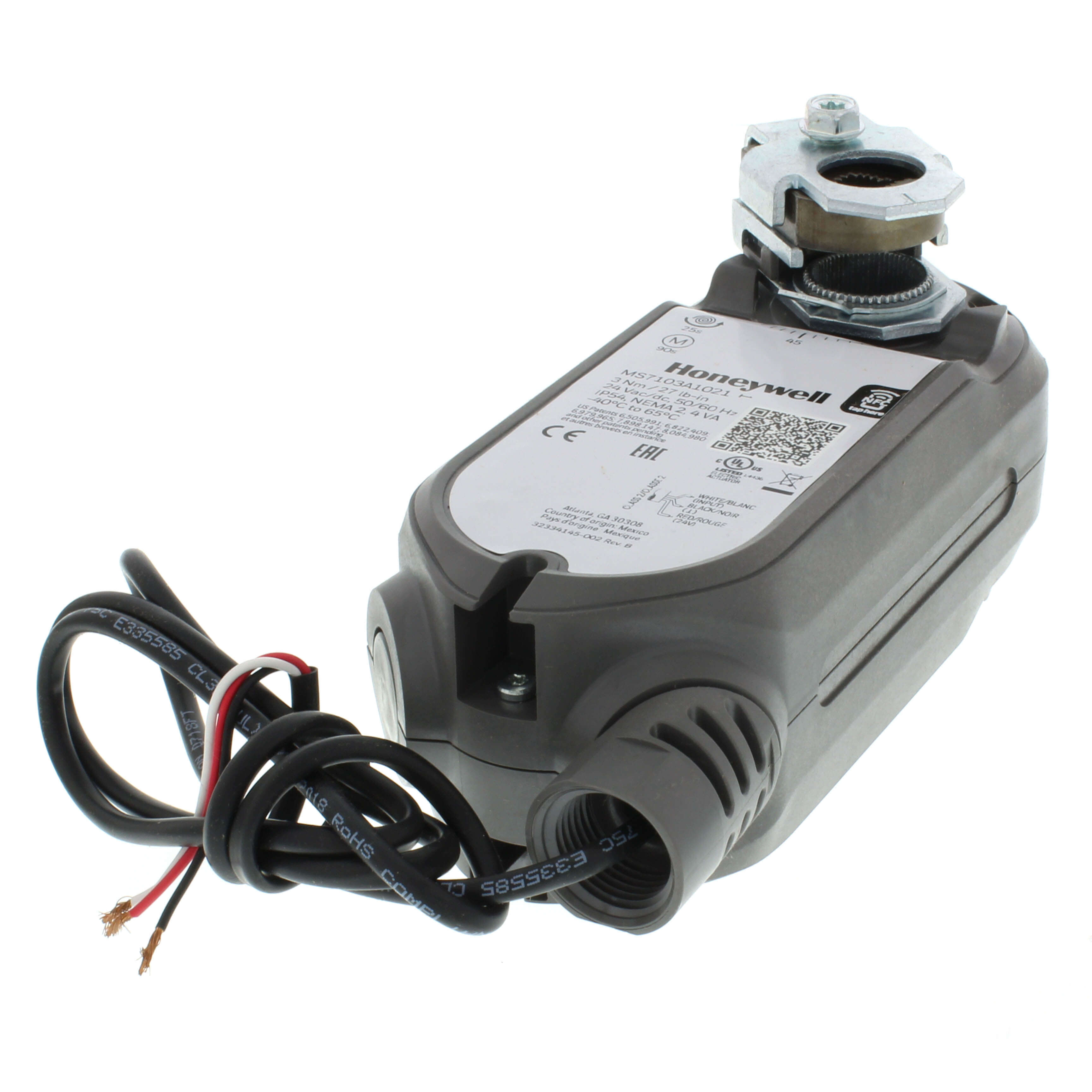 HONEYWELL Honeywell MS7103A1021 Diamond Actuator 24vac/dc 2-10vdc 27 lb-in Spring Return direct coupled damper Actuator with self-centering shaft Adapter