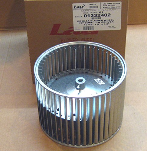 LAU Lau 01332402 10-5/8 Convex Double Inlet Blower Wheel with Direct Drive CCW 1/2 Bore