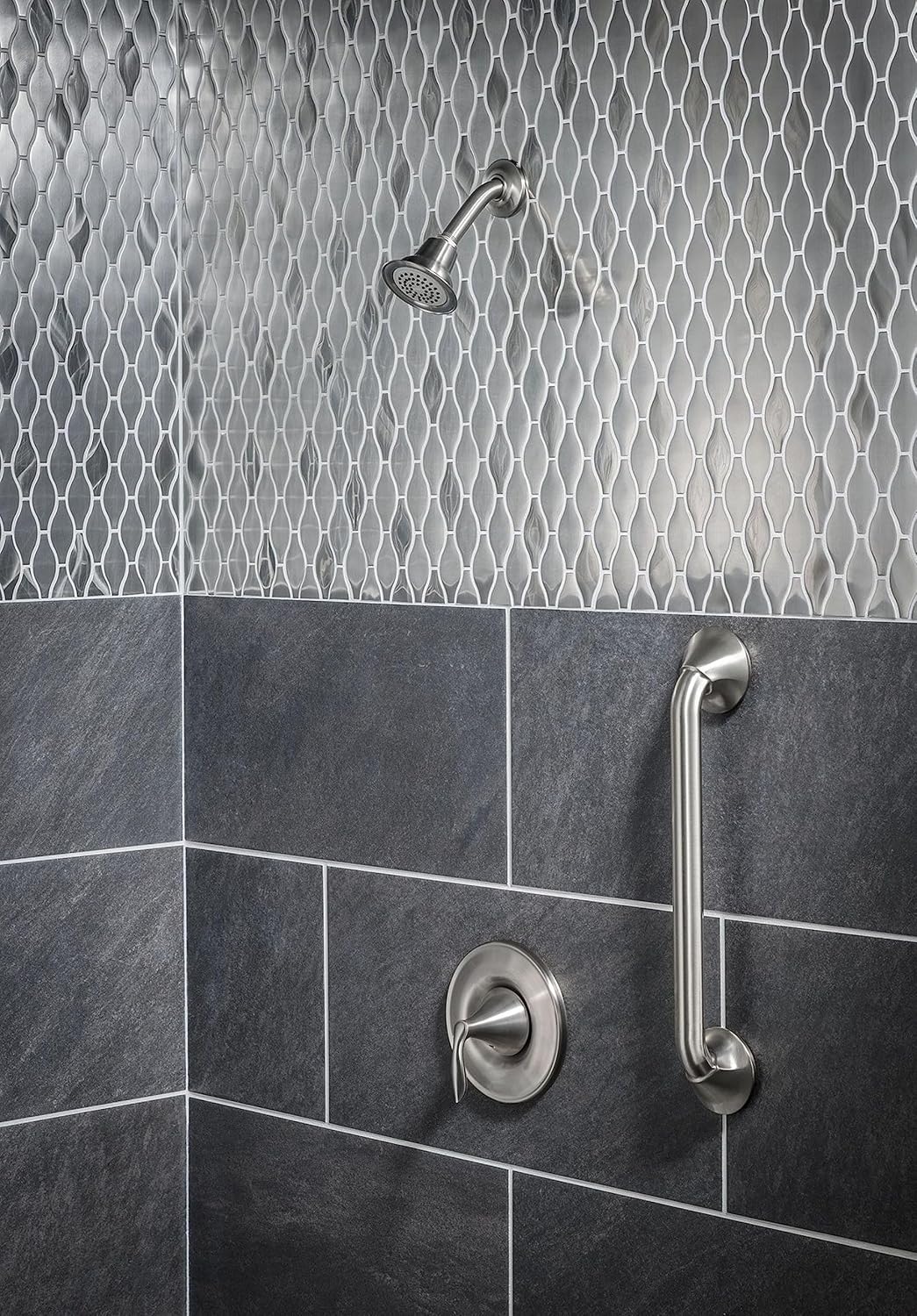 MOEN Moen T2132BN Eva Brushed Nickel Posi-Temp Shower Trim Kit Featuring Shower Head and Shower Lever Handle, Valve Required
