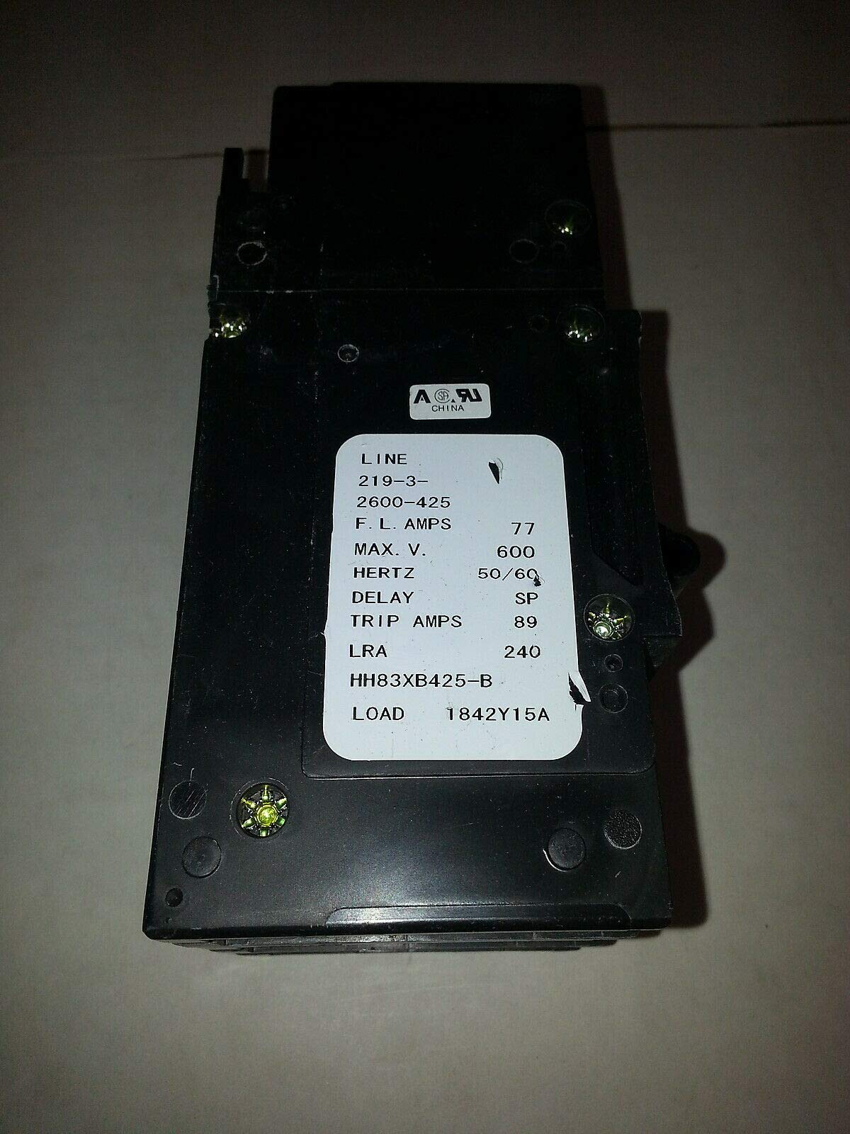 CARRIER HH83XB425 CIRCUIT BREAKERS