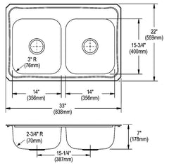 ELKAY Elkay CR33221 Sink, Single-Hole, Celebrity Bright